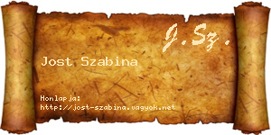 Jost Szabina névjegykártya